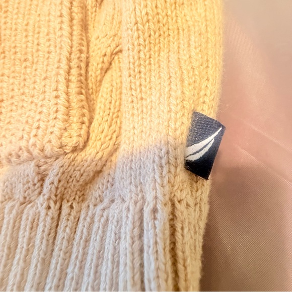 NWT Nautica Tan Cable Knit Cardigan Size Large - Picture 6 of 10